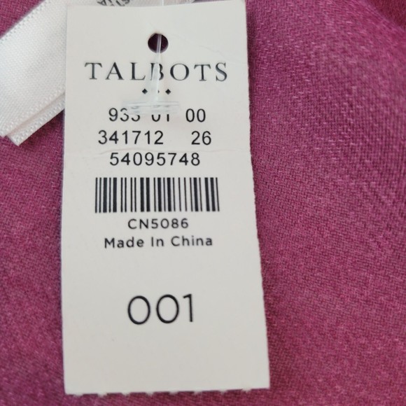 Talbots Scarf Wrap Shawl 26" x 72" Womens Paisley Purple Multicolor w/Fringe NWT - Picture 6 of 6